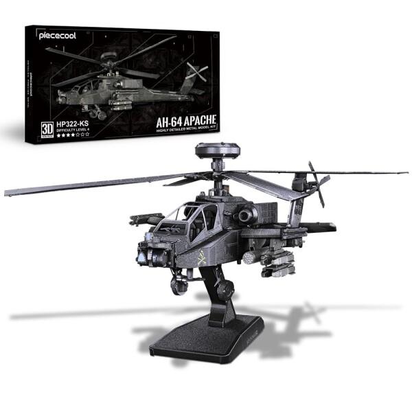 Piececool メタリックナノパズル 立体 AH-64 Apache 暇つぶしグッズ DIY 模...
