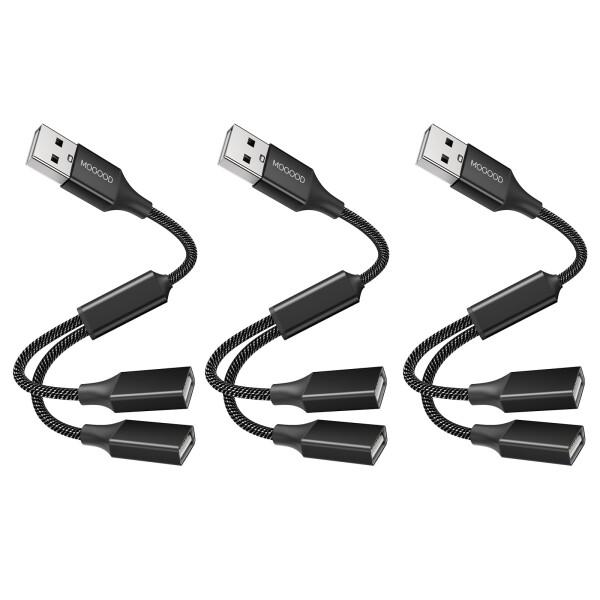 MOGOOD USB分岐器 Yケーブル USB1進2出アダプタ充電/データ伝送のためのダブルUSB ...