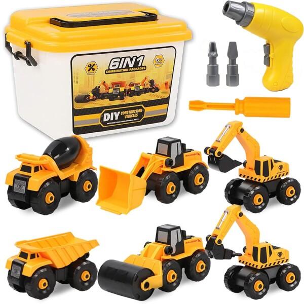 車 組み立て おもちゃ 建設車両 6台セット DIY 知育玩具 男の子 女の子 子供 人気 工具 誕...