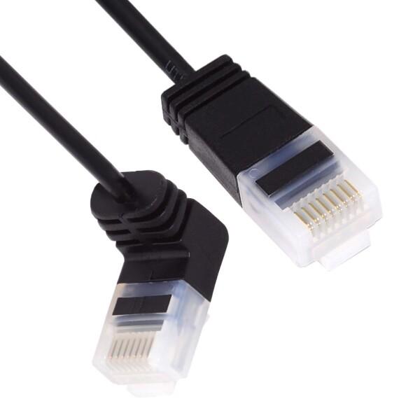 CY 超薄型スリムCat6イーサネットケーブル RJ45アップアングルUTPネットワークケーブルパッ...