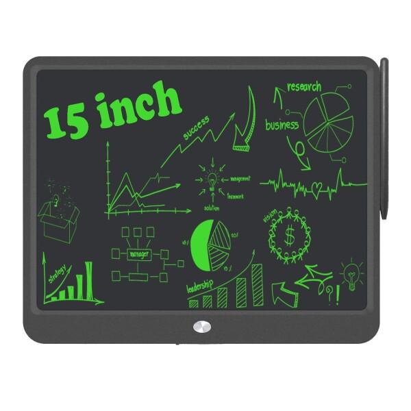 大画面の電子メモ帳、15インチのデジタル付箋、高輝度、電子パッド、ロック機能付き、電池交