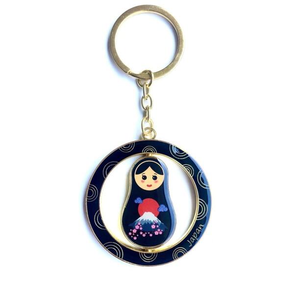 (デリスメッド) マトリョーシカ キーホルダー 和柄 (表：富士山、裏：忍者） JAPAN MATR...
