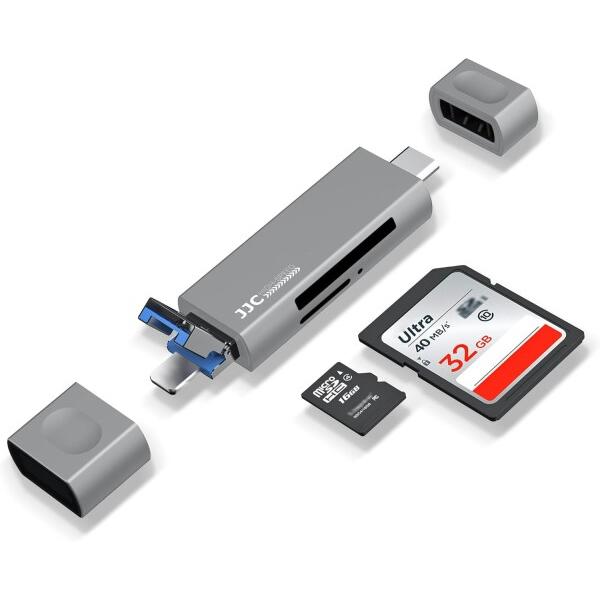 JJC カードリーダー  SD TF 同時読み書き OTG対応 高速転送 MMC RS-MMC UH...