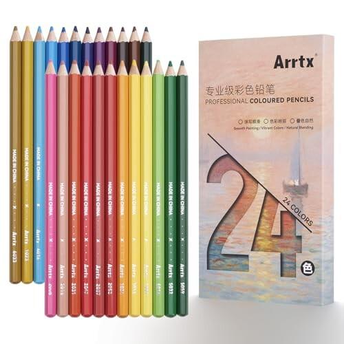 Arrtx 色鉛筆 油性色鉛筆 ソフト芯 高純度 高級色鉛筆 大人の塗り絵 スケッチ イラスト 落書...