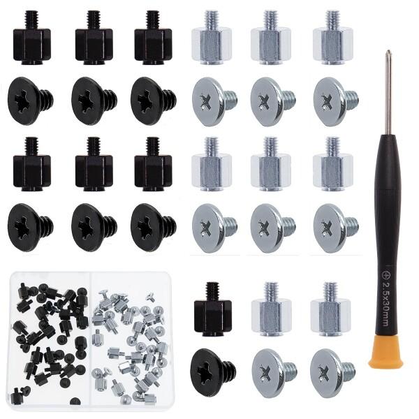 Zmbroll 80個 M.2 SSDスクリューキット ブラック&amp;シルバー M.2 スタンドオフとネ...