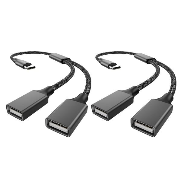 MOGOOD USB C 分岐器 USB CプラグからダブルUSBマザーケーブルアダプタ hunde...