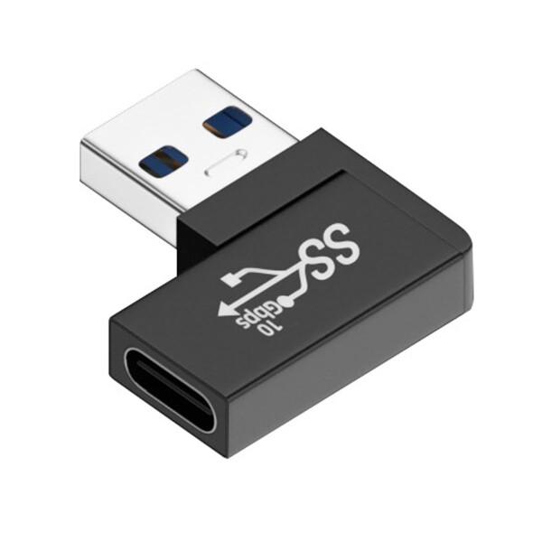 CY USB-C型メス変換USB 3.0 Aオス型データアダプタ水平90度左角、ノートパソコンデスク...