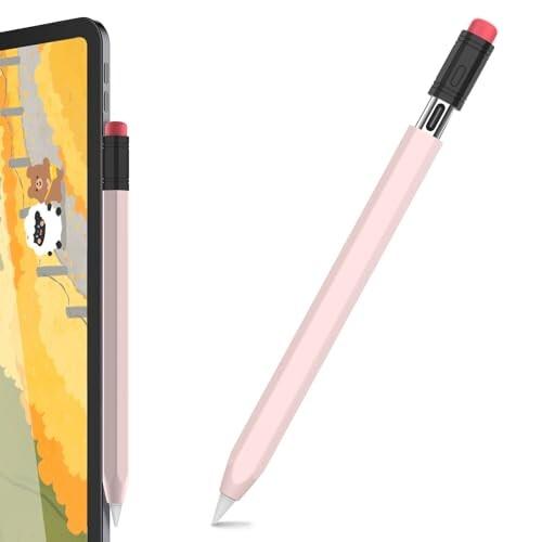 AhaStyle Apple Pencil (USB-C) 用シリコン保護ケース 鉛筆レトロデザイン...