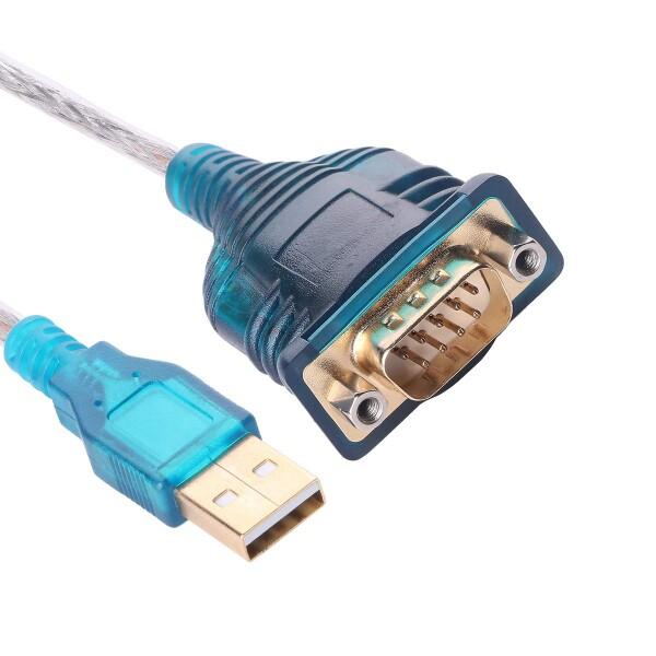 1.5m USB Type-A-RS232 DB9オスシリアルアダプターケーブル（Windows M...