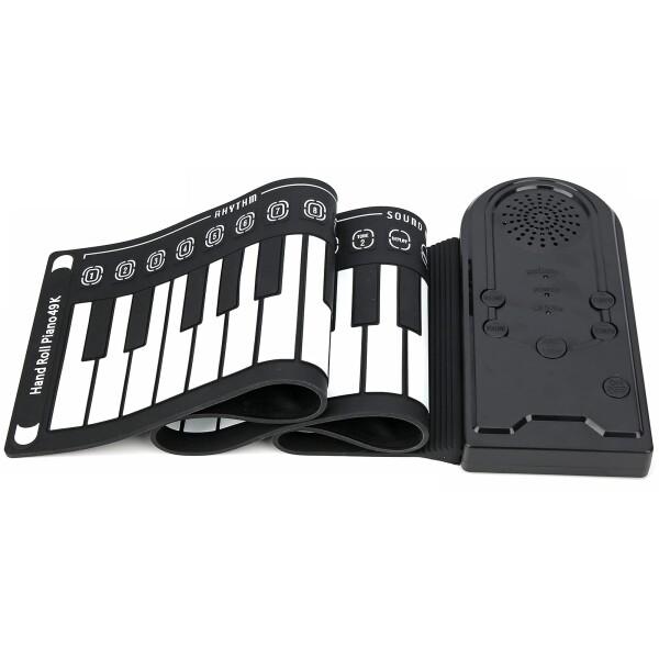 ロールピアノ 電子ピアノ 電子キーボード 49キー 持ち運び可能 イヤホン/スピーカー対応 初心者