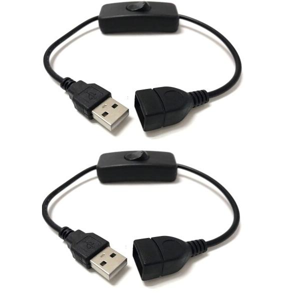 Access USB 延長ケーブル スイッチ付き ブラック 0.3m x 2本 USBA32-2P