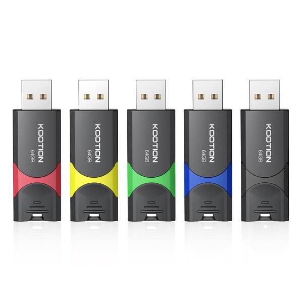 KOOTION USBメモリ 64GB 5個セット USB2.0 スライド式 PS4動作確認済 メモ...