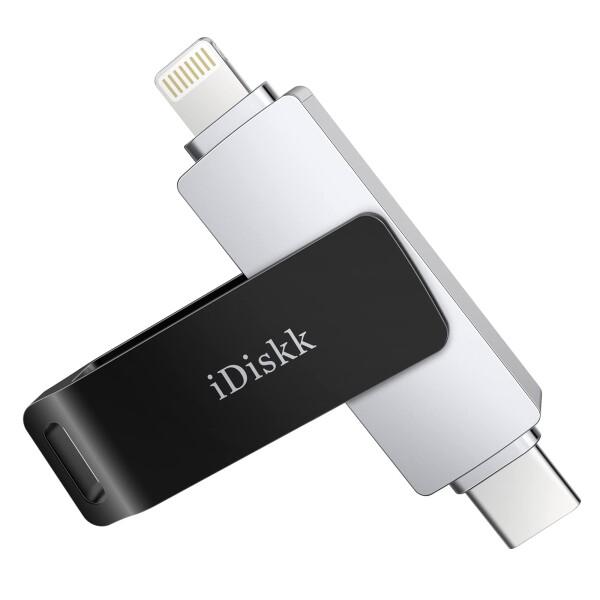 iDiskk iPhone usbメモリ 128GB 外付けフラッシュドライブ ディスク 携帯ペース...
