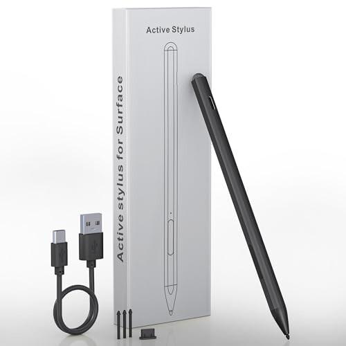 Surface用タッチペン（75日電池寿命+高速充電+4096圧力感度+磁気吸着機能）、Surfac...