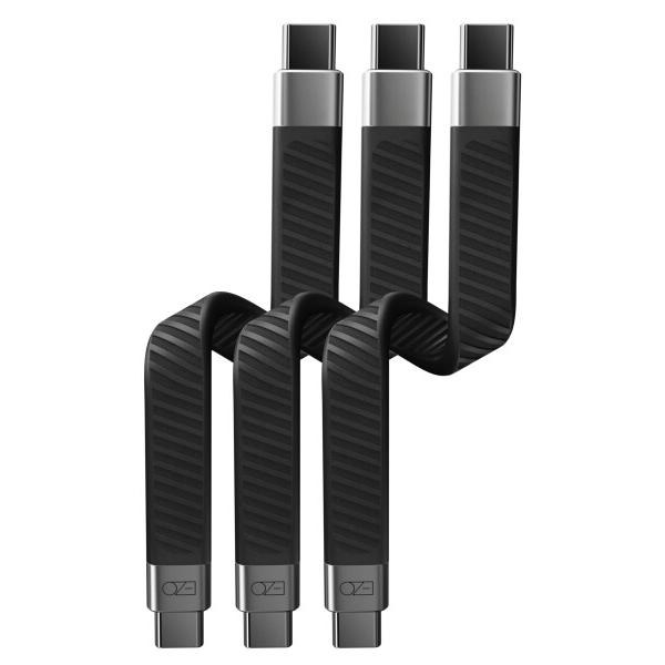 Ezo(R) Flex USB-C to USB-C 短いケーブル 13.5cm 平形 高速データ転...