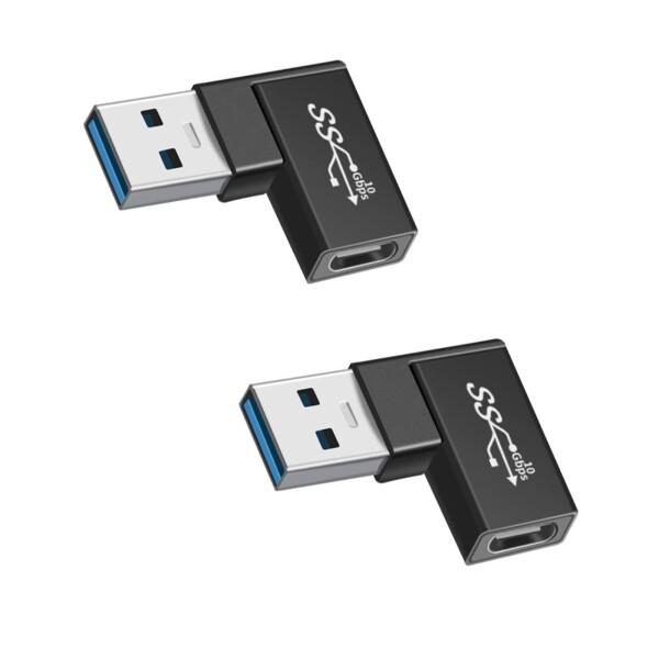 USB3.0 変換アダプタ左右 (2個セット)YITONGXXSUN90度 L型 USB Type ...
