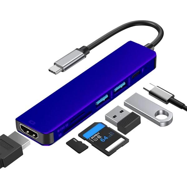 USB C ハブ USB ハブ USB ウルトラスリム 6-in-1 マルチポート USB ハブ T...