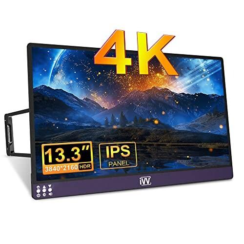 モバイルモニター 13.3 IVV モバイルディスプレイ 一体自立式 4K 3840x2160 ゲー...