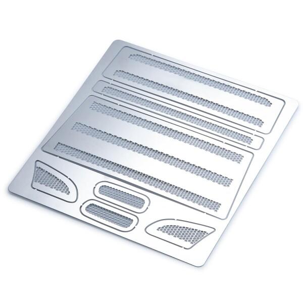 TRZX タミヤ 1/14 RC トレーラートラック R620用 メタルフロントメッシュグリルカバー...