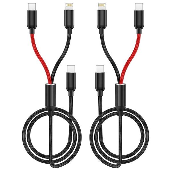 2 in 1 Charging Cable, Type C Aioneus iPhone Charg...