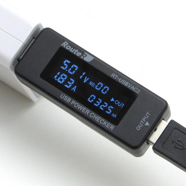 ルートアール USB 簡易電圧・電流チェッカー 積算機能・時間・ワットVA同時表示対応 RT-USB...