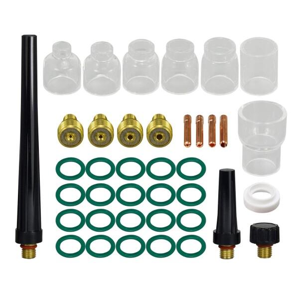 RIVERWELD TIG ガスレンズ コレットボディ &amp; #4 ~ #12 パイレックスカップ キ...