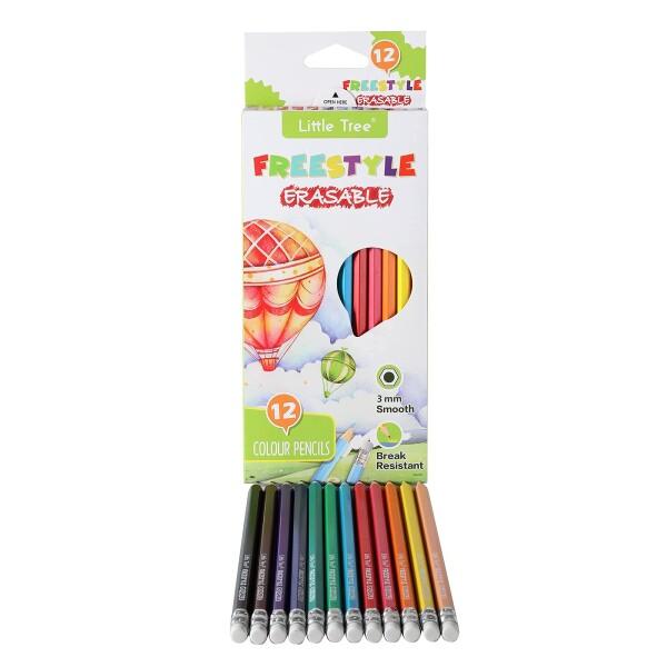 Littletree 24色の六角形のペンホルダー、消去可能な鉛筆、子供の絵を描くための最初の選