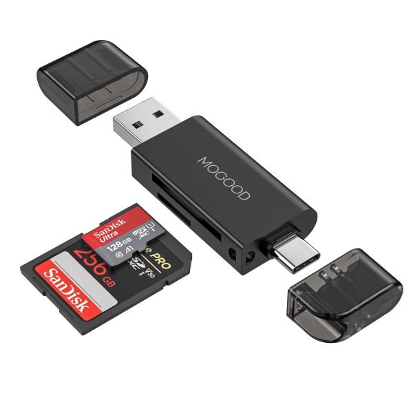 MOGOOD SDカードリーダー USB 2.0メモリカードリーダー Micro SDアダプターダブ...