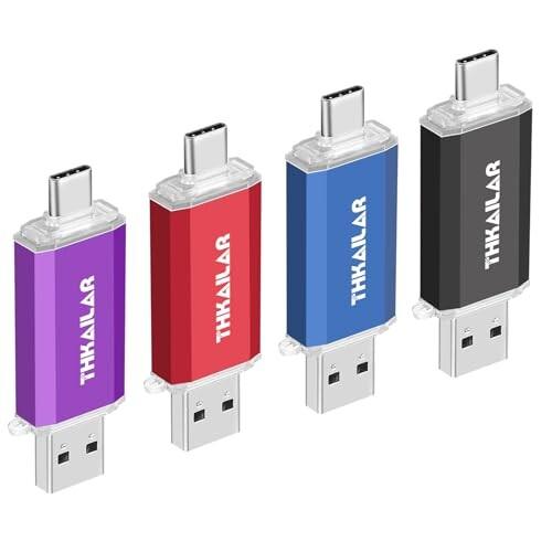 THKAILAR 4個セット 32GB USBメモリ タイプC 2in1 USB 3.1 フラッシュ...