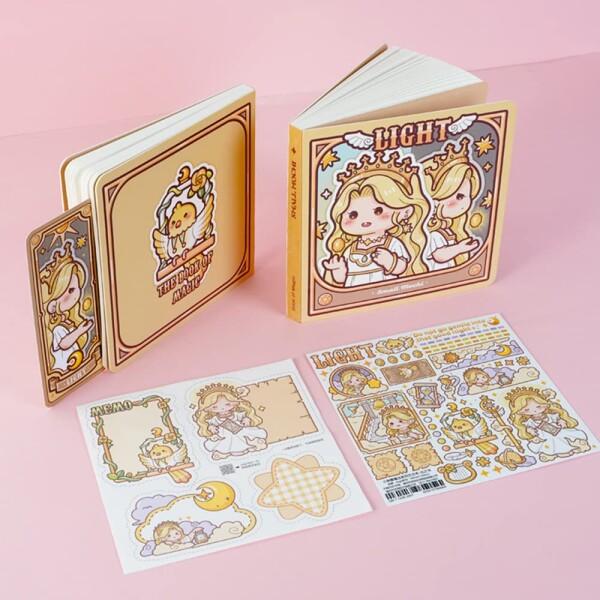 Alideco ノート スケジュール帳 週 かわいい 小さな餅 かわいい女の子の単語帳 メッシュ ス...