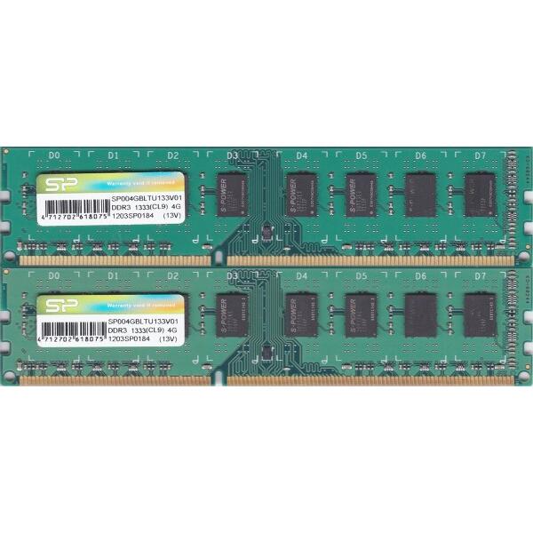 Silicon Power 240PIN PC3-10600 DDR3-1333 4GB 2枚for...