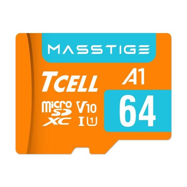 TCELL MASSTIGE 64GB 台湾製 microSDXC メモリカード アダプター付き -...