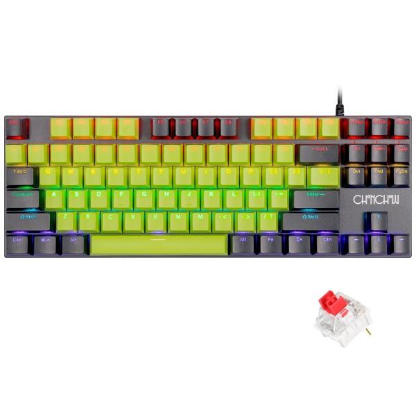 CHONCHOW ゲーミングキーボード 赤軸 アンチゴーストキー メカニカルキーボード バックライト...