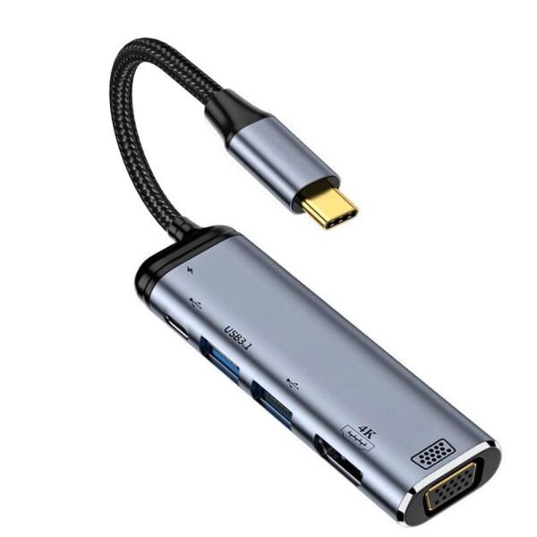 HDMI VGAの二重USB 3.0ハブコンバーターHDTV MultiportのアダプターへのNF...