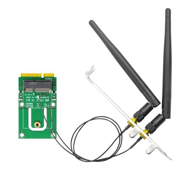 GLOTRENDS WA03 Mini PCIe - M.2 E Key WiFiアダプタ、M.2 ...
