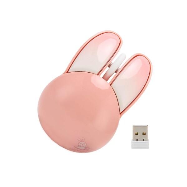 Gugxiom M6 ワイヤレスマウス ピンク 無線,2.4GHz ウサギマウス USB無線マウス,...