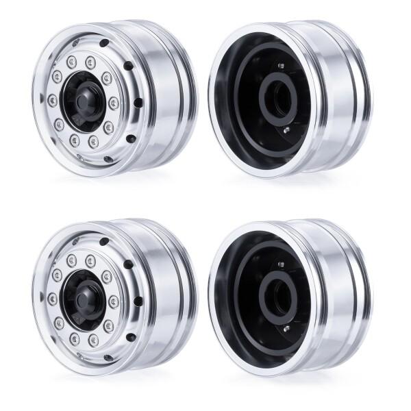 TRZX 1/14タミヤトレーラートラックRCカー用4個アルミフロントホイールリムアップグレードパー...