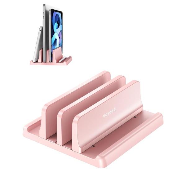 VAYDEER ノートパソコンスタンド ノートPCスタンド 縦置き ２台収納 ホルダー幅調整可能 A...