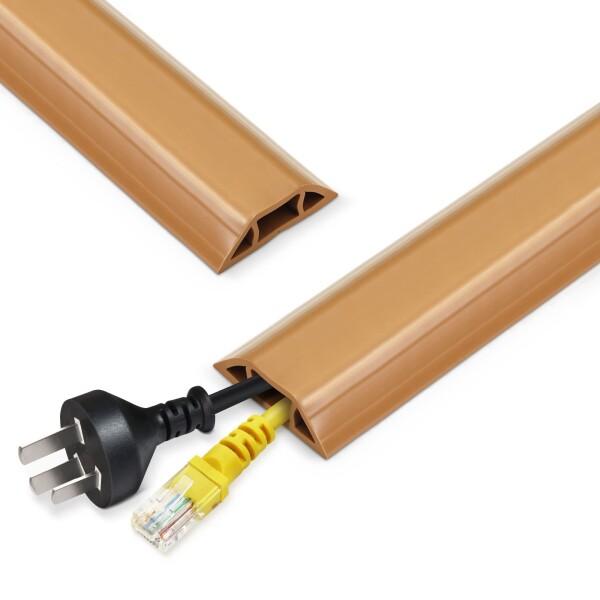 ZhiYoフロアコードカバー ブラウン 長さ1.2m 幅4.3CM 床用ケーブル収納スリーブ 配線隠...