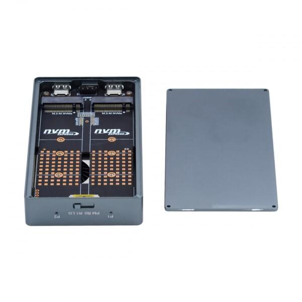 CY USB4.0 20Gbps デュアル NVME M.2 NGFF M-Key から USB-C...