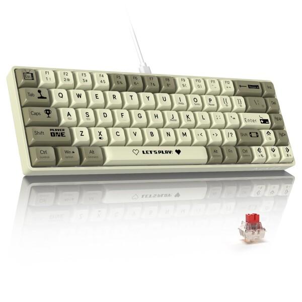 MAMBASNAKE×AJAZZ AK680 有線ゲーミングキーボード 赤軸 軽量 メカニカルキーボ...