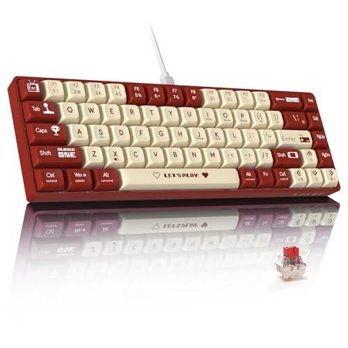 MAMBASNAKE×AJAZZ AK680 有線ゲーミングキーボード 赤軸 軽量 メカニカルキーボ...