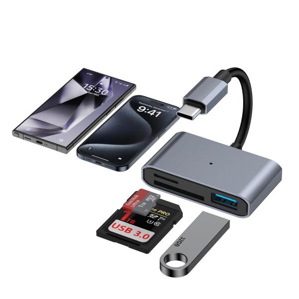 Viviber SDカードリーダー type-c メモリカードリーダー 3in1 USB/SD/TF...