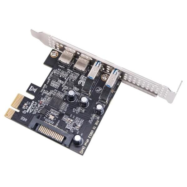 Xiwai USB PCI-E Express カード1枚 USB3.1 Gen1 5Gbps デュ...