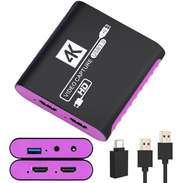 キャプチャーボード USB 3.0 ビデオキャプチャーデバイス 4K 30Hzパススルー &amp; 108...