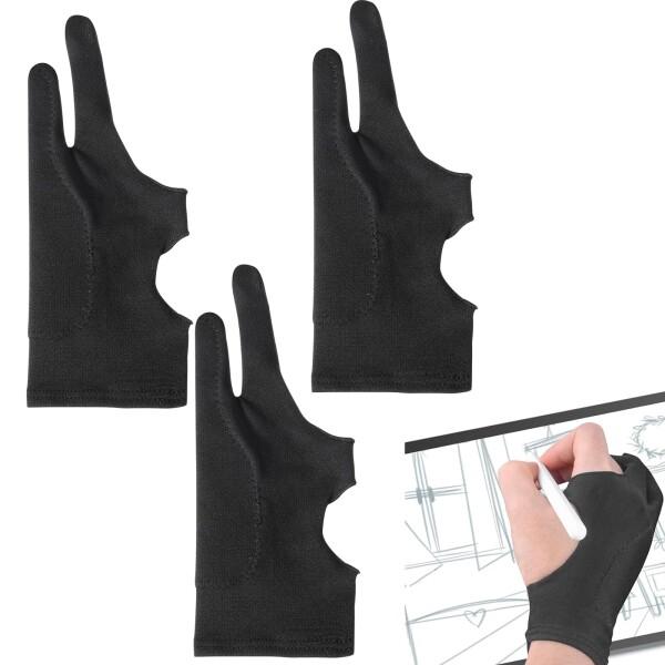 (nalaina) 二本指 グローブ ペンタブレット 手袋 (3枚入) 絵描き手袋 誤作動防止 手汗...