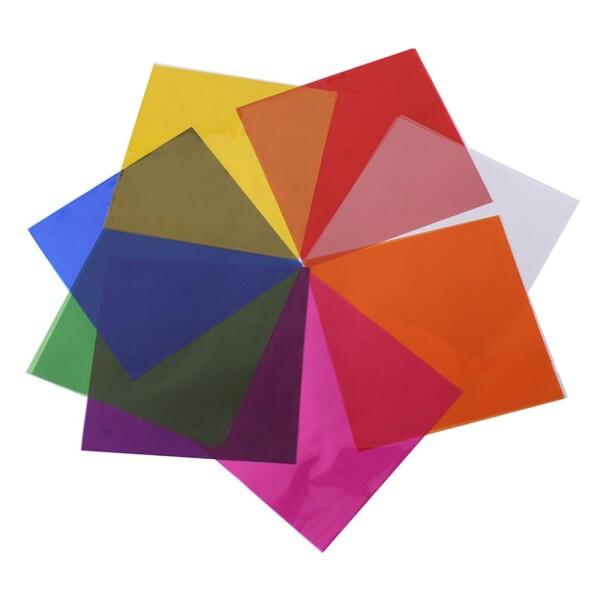 カラー セロファンシート 8色 80枚セット セロファン カラーセロハン 子供達の工作 DIY 装飾...