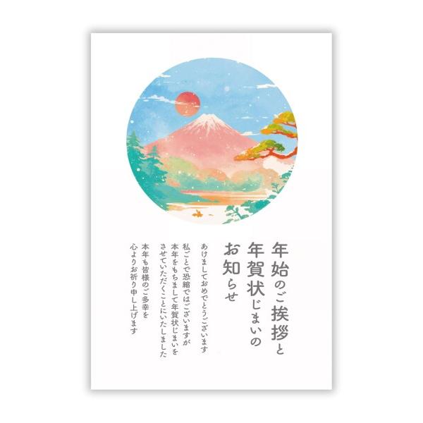 年賀状じまい ハガキ 10枚私製（翌年も使えるデザイン）パピレイ