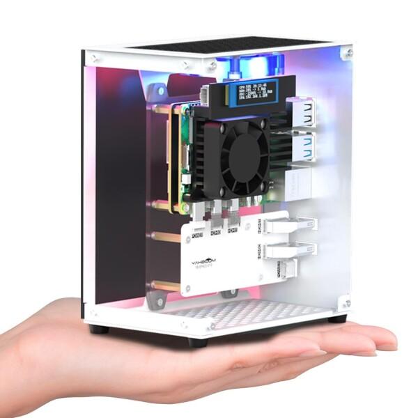 Yahboom RaspberryPi 5ケース、アルミ製ミニタワーケース、ラズベリーパイ5 冷却P...