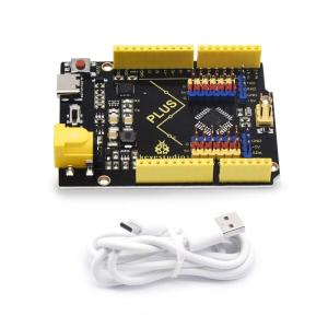 KEYESTUDIO Plus Board for Arduino UNO R3 with Type-C USB Cable, 3.3V 5V 1.5A Output Current, More Powerful Controller Board